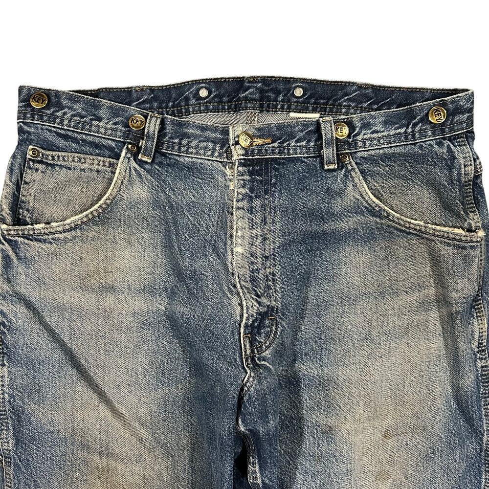 Vintage Key Workwear Denim Jeans Mens 36x29 Faded Distressed Work Pants - Picture 3 of 6